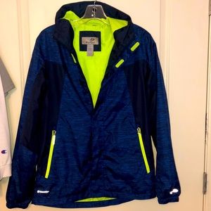 Boys champion Hooded rain jacket. With reflectives. Size 16-18. Hardly worn.